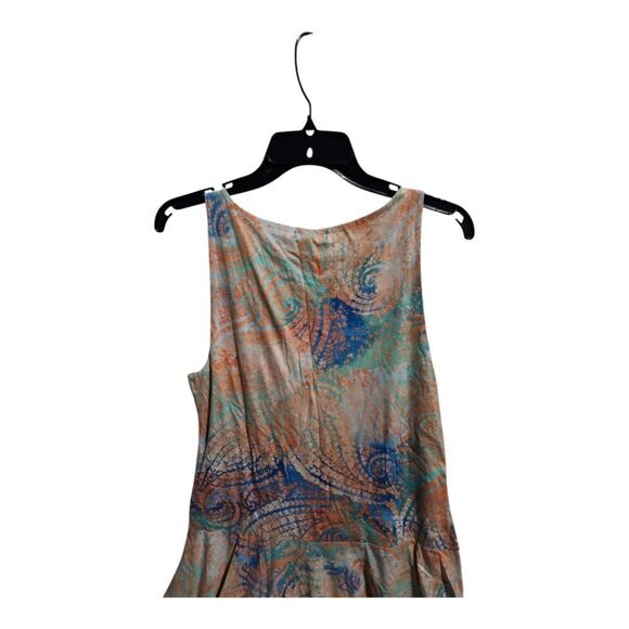 LRL RALPH LAUREN JEANS‎ CO Paisley Sleeveless Ruffle Dress - Size Large - Picture 5 of 7